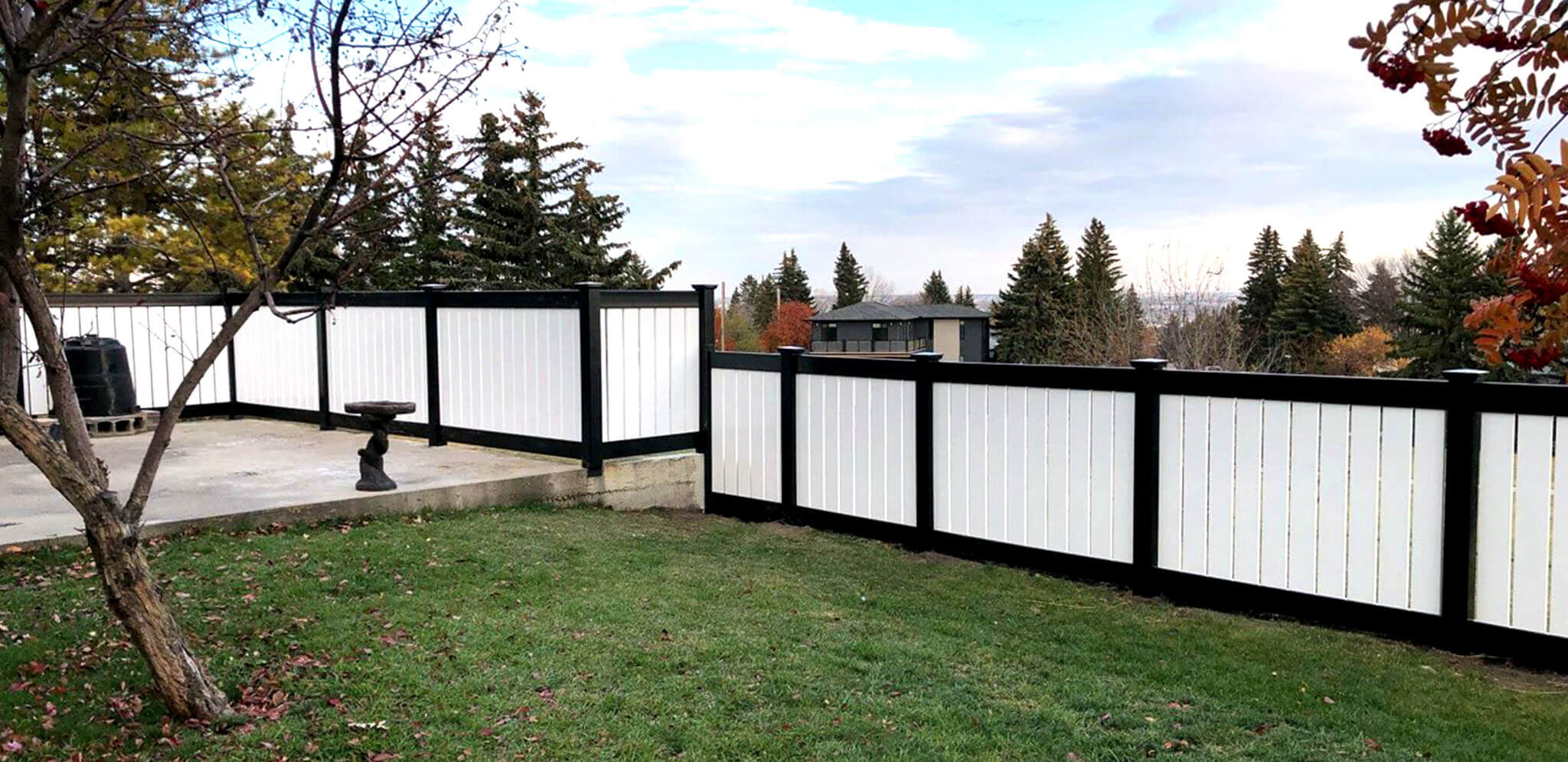 Black semi-private vinyl fence