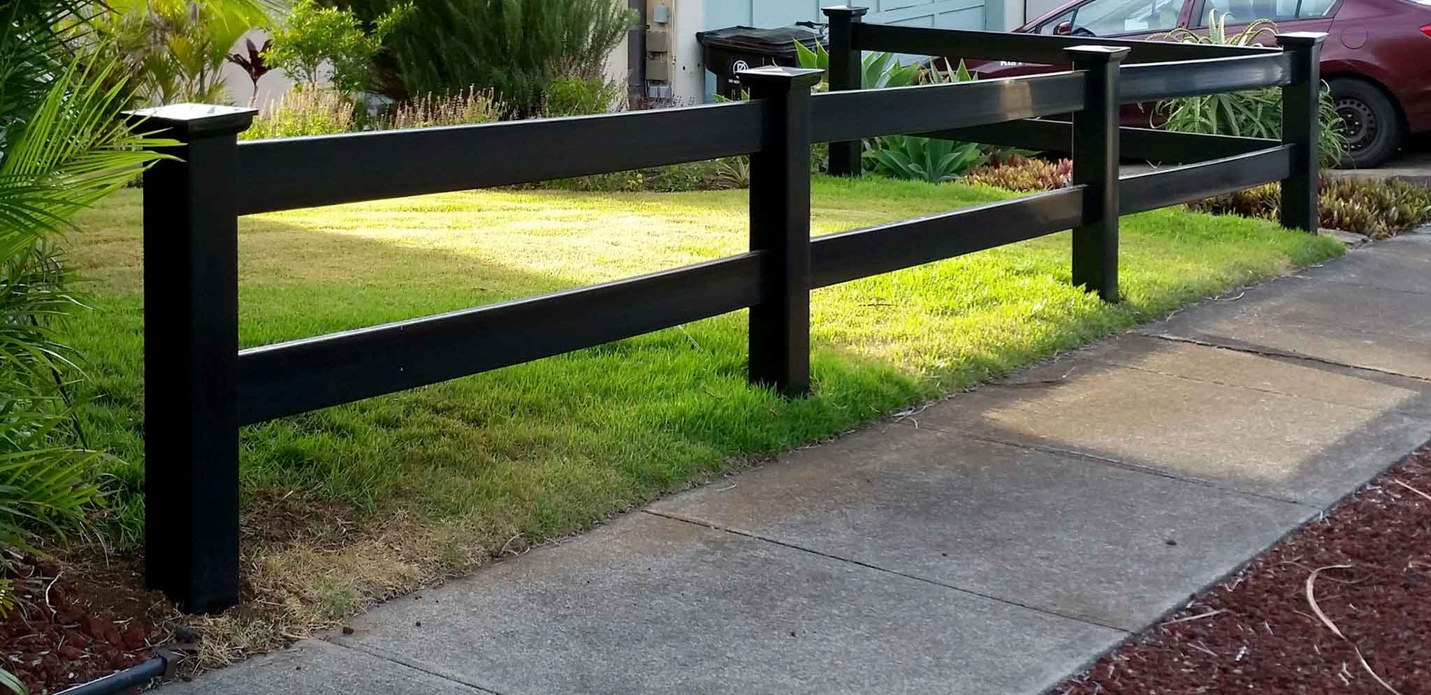 Ranch rail black vinyl fence