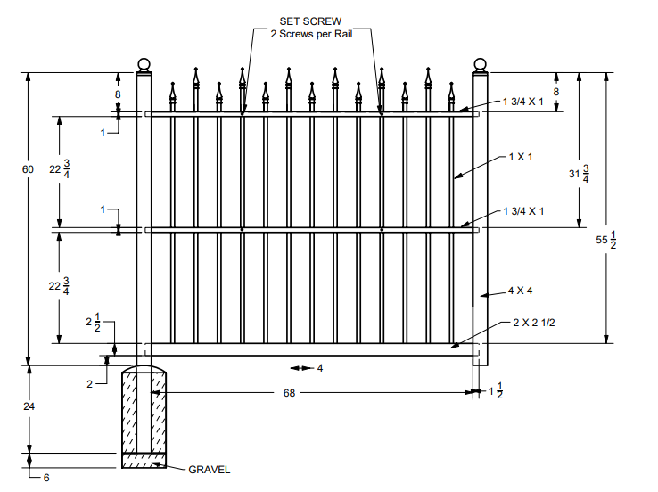 detailed view of BLACKline HHP vinyl fence