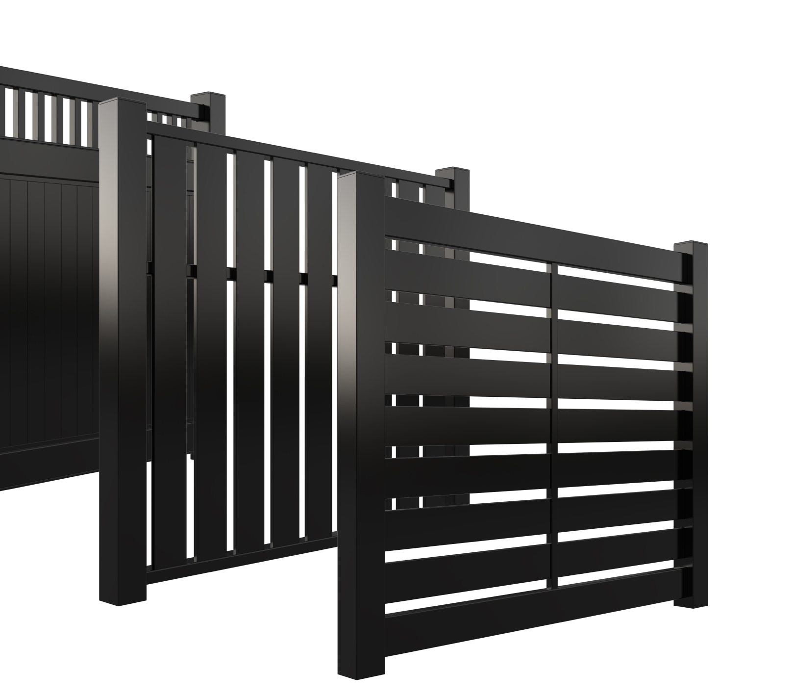 Black Vinyl Semi-Privacy Fences