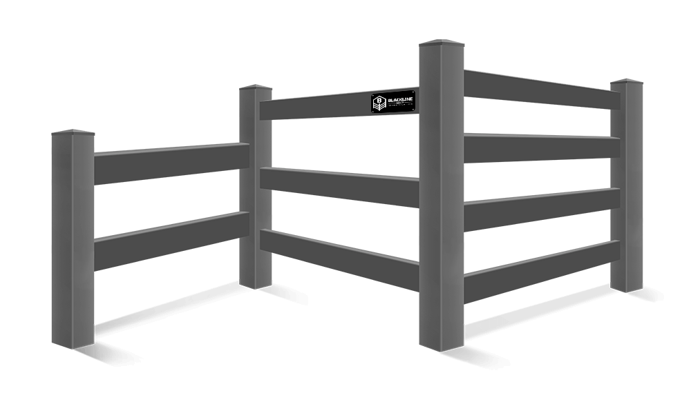 Black vinyl ranch-rail fence