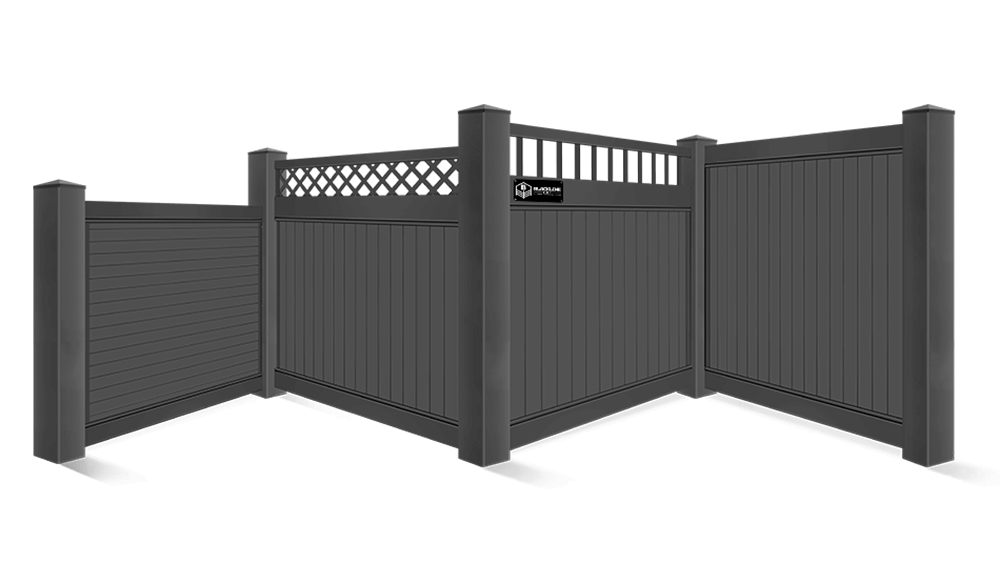 Black vinyl privacy fence