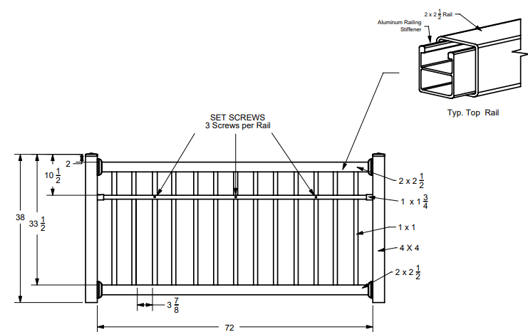 detailed view of BLACKline HHP vinyl railings