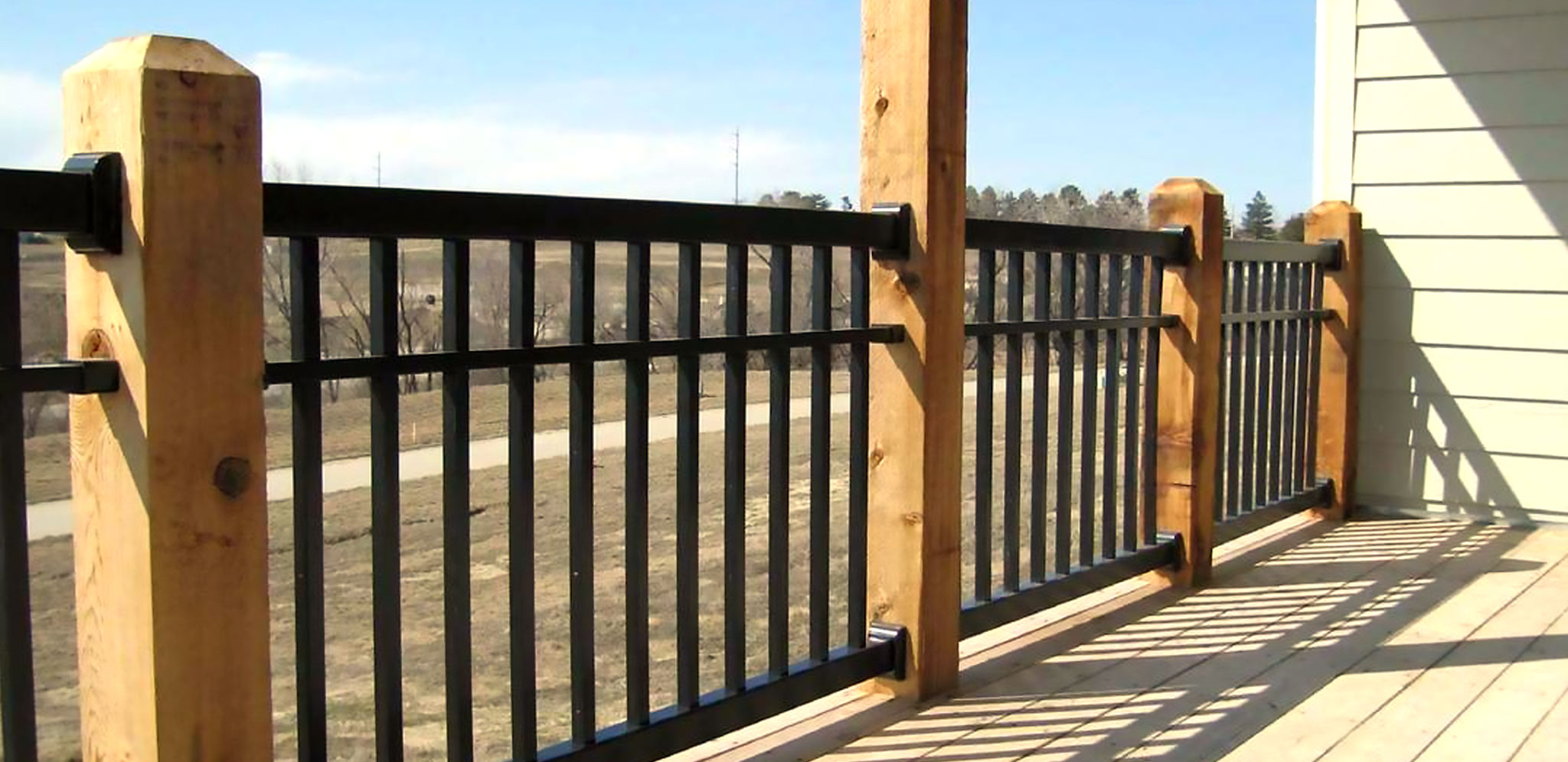 Black commercial vinyl railing