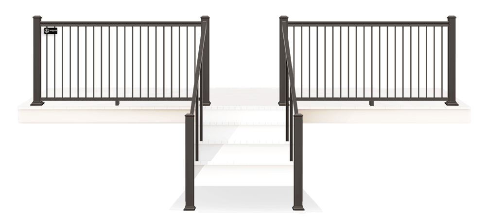 Detailed view of black vinyl railing